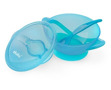 Akuku Miseczka z łyżeczką - przyssawka A0304 300ml