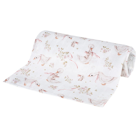 Bocioland Pieluszka Bambusowa 75x75 GĄSKI