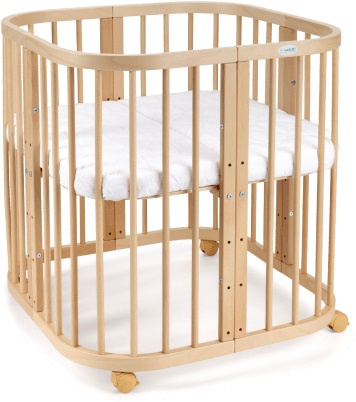 Waldin Łóżeczko 7w1 Naturalne z materacem