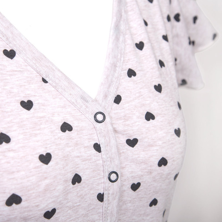 Eevi Koszula ciążowa Linda beżowa w serduszka M