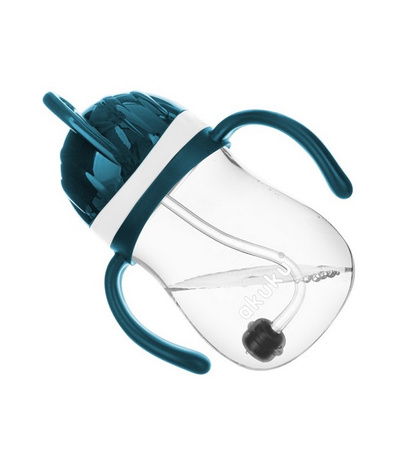 Akuku Bidon ze słomką z odważnikiem blue/white A0166
