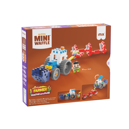 Marioinex Mini Waffle Farmer - Traktor z pługiem