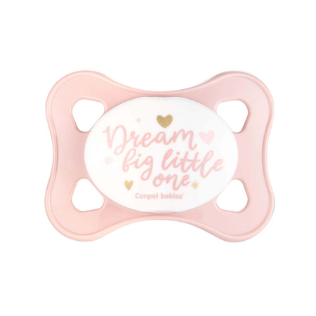 Canpol Babies Smoczek silikonowy symetryczny 0-2m Mini Różowy
