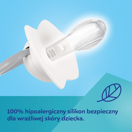 Canpol Babies Smoczek silikonowy Light touch 0-6m symetryczny świecący w ciemności Sleepy Koala 2 szt. Różowy