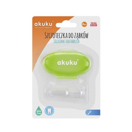 Akuku Silikonowa szczoteczka na palec