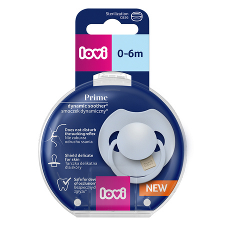 LOVI Smoczek silikonowy dynamiczny Prime 0-6m 1 szt. Baby Blue
