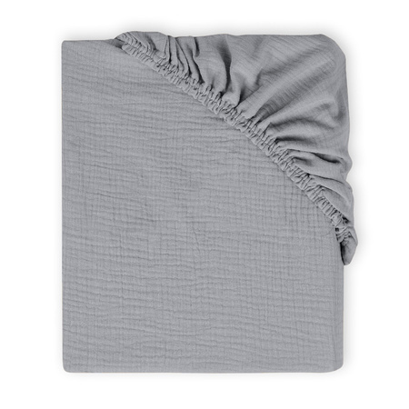 Babymatex Prześcieradło MUŚLIN z gumą rozmiar 60x120, szare