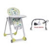 Krzesełko do karmienia Polly Progres5 Chicco Kiwi+Pałąk z zabawkami (Outlet)