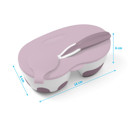 Babyono Miseczka dla dzieci i niemowląt dwukomorowa z łyżeczką
