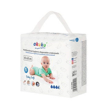 Akuku Baby Soft higieniczne podkłady jednorazowe 40x60 cm (15 szt.)