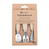 PETITE&MARS Sztućce dla dzieci ze stali nierdzewnej z silikonową rączką Take&Match 12m+