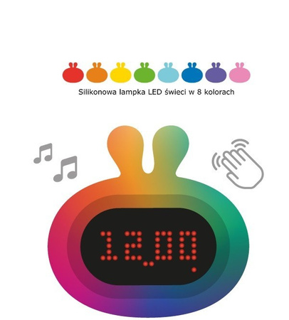 InnoGIO Silikonowa lampka nocna z budzikiem GIOrabbit GIO-135