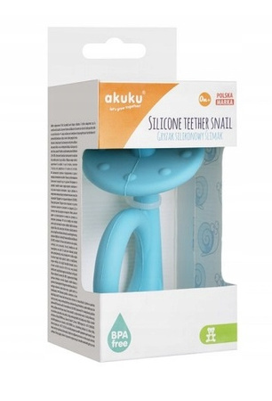 Akuku Gryzak silikonowy niebieski ślimak A0115