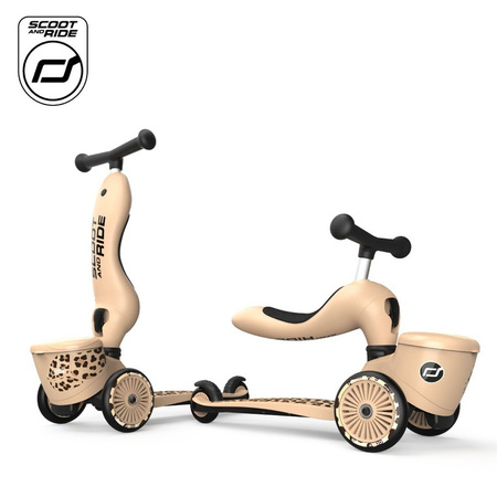 SCOOTANDRIDE Highwaykick 1 Lifestyle 2w1 Jeździk i hulajnoga 1-5 lat Leopard