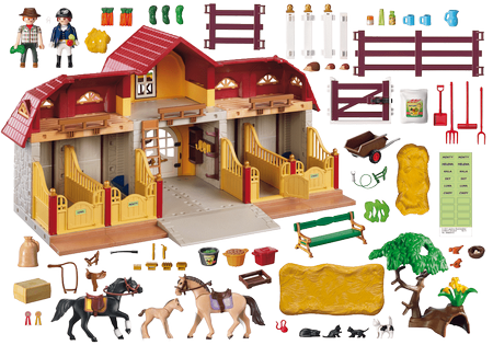 Duża stadnina koni z boksami stajennymi Playmobil 5221