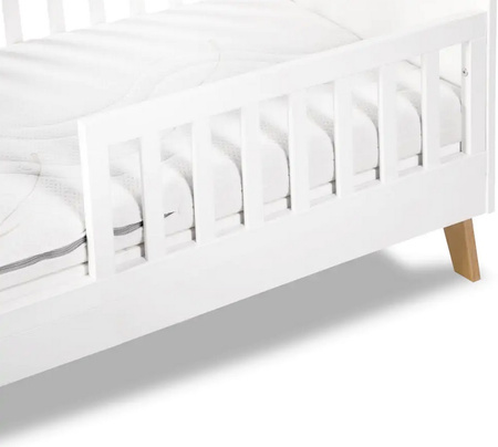 Klupś Łóżeczko NOAH z barierką ochronną, białe