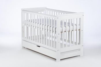 DREWEX Łóżeczko tapczanik EVA Białe + szuflada