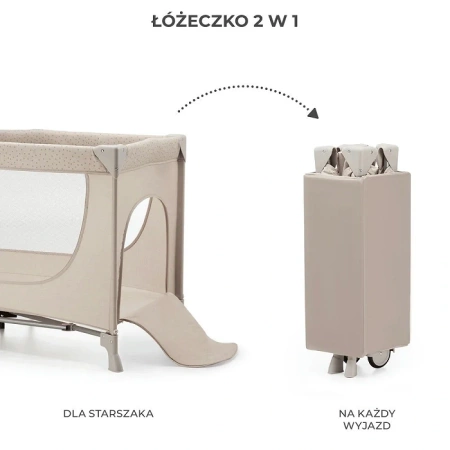 Kinderkraft Łóżeczko turystyczne 2w1 JOY 2 Beige
