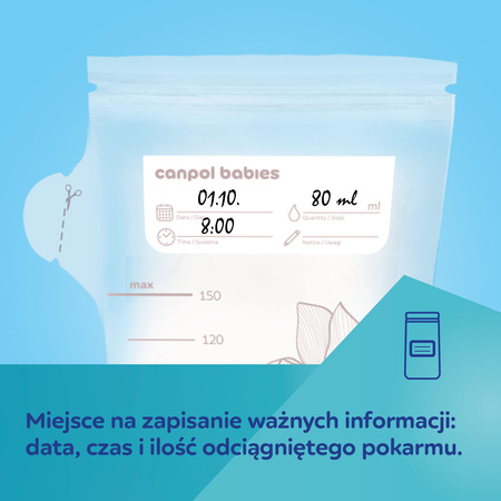 Torebki do przechowywania pokarmu 20 szt. 150 ml, Canpol babies