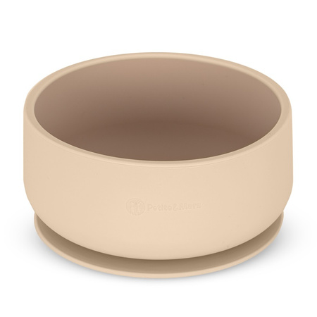 PETITE&MARS Dwukolorowa silikonowa miseczka Take&Match 6m+ Desert Sand