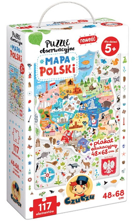 CzuCzu - Puzzle obserwacyjne. Mapa Polski