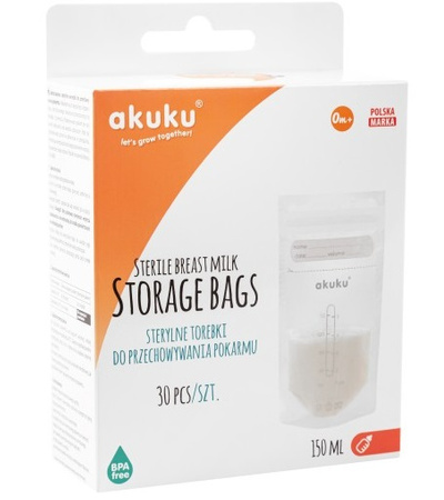Sterylne woreczki do przechowywania pokarmu (30 szt.) Akuku