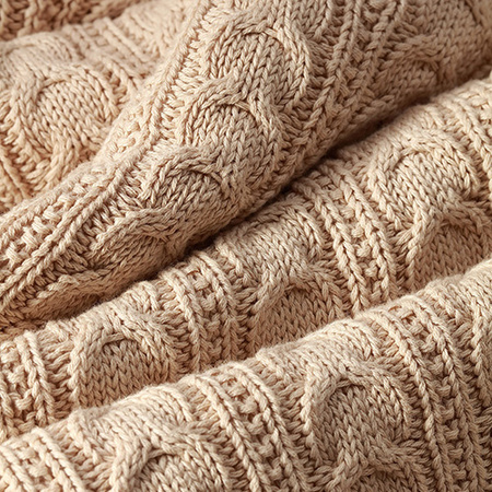 Babyono Kocyk bawełniany z ociepleniem Beżowy