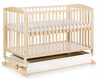Klupś Łóżeczko HENRY z szufladą i funkcją kołysania, sosna 120x60
