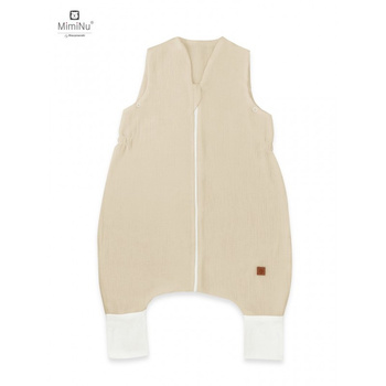 MimiNu Śpiworek do spania z nogawkami LETNI "M" Muślin Bawełniany Ciepły Beż