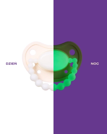 LUU Świecący w ciemności smoczek 0 - 3 m American Cream Glow