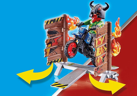 Pokaz kaskaderski - Motor z płonącą przeszkodą Playmobil 70553