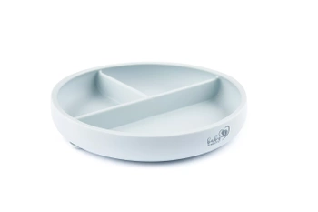 Baby In World Talerz trójdzielny silikonowy z przyssawką Grey