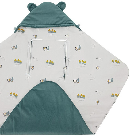 EKO Śpiworek/Otulacz do fotelika VELVET pasy 3 i 5-punktowe Domki