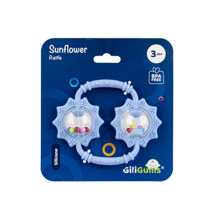 GiliGums Grzechotka Słoneczniki niebieska GG30057
