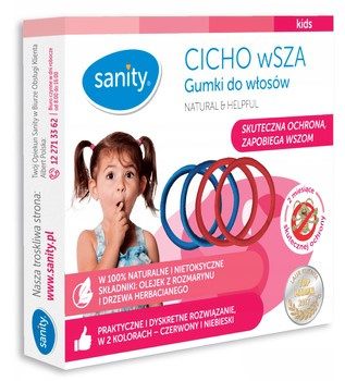 Sanity Cicho Wsza - gumki do włosów zapobiegające wszom, 4 szt.
