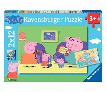 Puzzle Świnka Peppa 2x12 Elementów Ravensburger