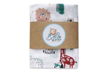 Egakids Pielucha bambusowa druk 120/120 Zwierzaki na imprezie