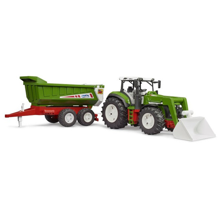 Bruder 03452 ROADMAX Traktor z ładowaczem czołowym i przyczepą kiprowaną