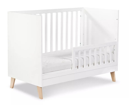 Klupś Łóżeczko NOAH z barierką ochronną, białe