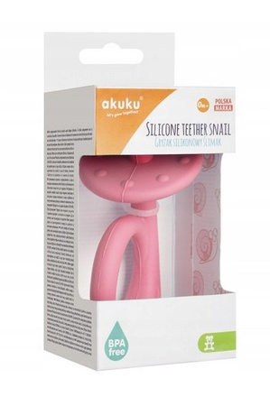 Akuku Gryzak silikonowy różowy ślimak A0115