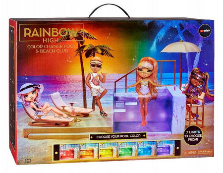 Rainbow High - Zestaw Klub na plaży i Basen z iluminacją Zmieniający kolor 7w1