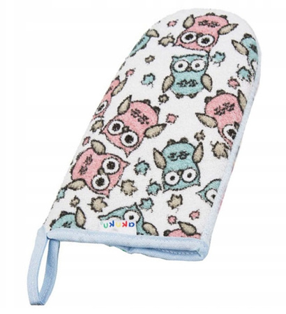 Akuku Myjka kąpielowa frotte - sowy pastelowe A1144