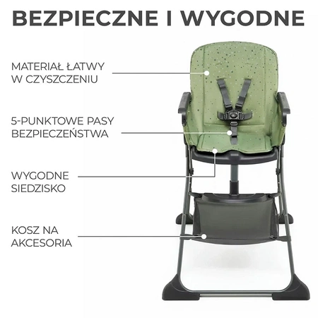 Kinderkraft Krzesełko do karmienia FOLDEE Green