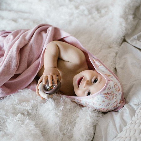 Babyono Okrycie kąpielowe frotte z kapturkiem 100x100 cm