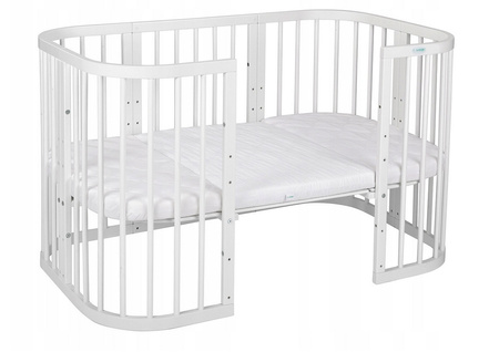 Waldin Łóżeczko 7w1 Białe z materacem