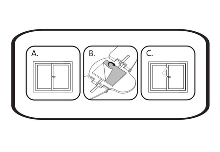 SafeTeddy Zabezpieczenie drzwi przesuwnych szaf komandor z klejem 3M