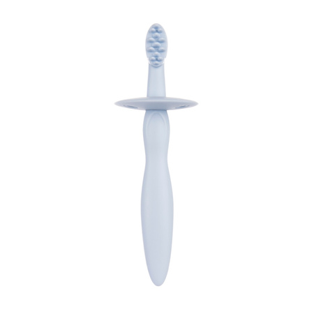 Canpol babies silikonowa szczoteczka - gryzaczek z ogranicznikiem, niebieska