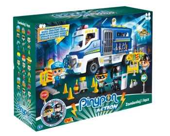 PinyPon Action - Zestaw „Furgon policyjny” z 2 figurkami i akcesoriami