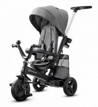 Kinderkraft EasyTwist trójkołowy rowerek z obrotowym siedziskiem Platinum Grey