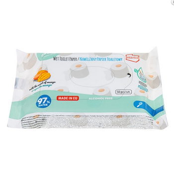 Akuku Nawilżany papier toaletowy o zapachu mango 50 szt.